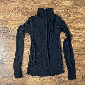 Aqua Black Long Sleeve Turtleneck Top
